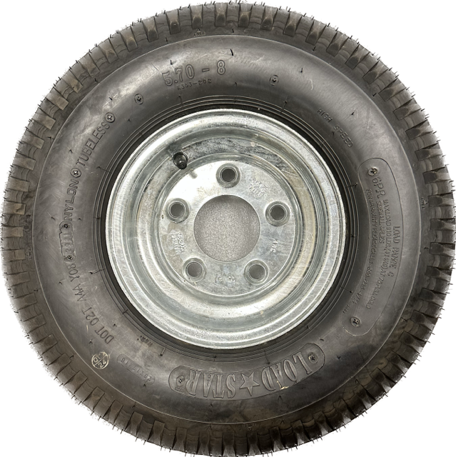 5.70 x 8″ C Load Range Galvanized Tire & Wheel, Bias