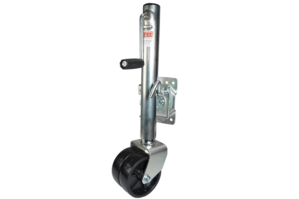 RAM 1500LB Side Crank Swivel Jack w/ Dual 6" Poly Wheels
